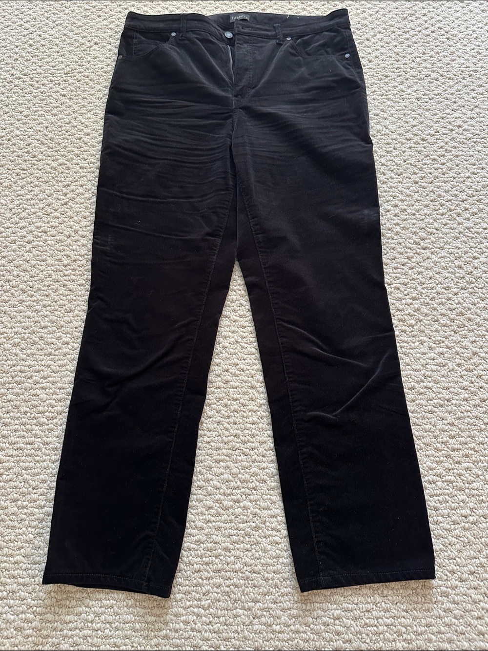 Talbots Black Straight-Leg Corduroys